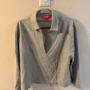 Lilly Pulitzer Gray Shimmer V-Neck Pullover Sweater Size L‎ New